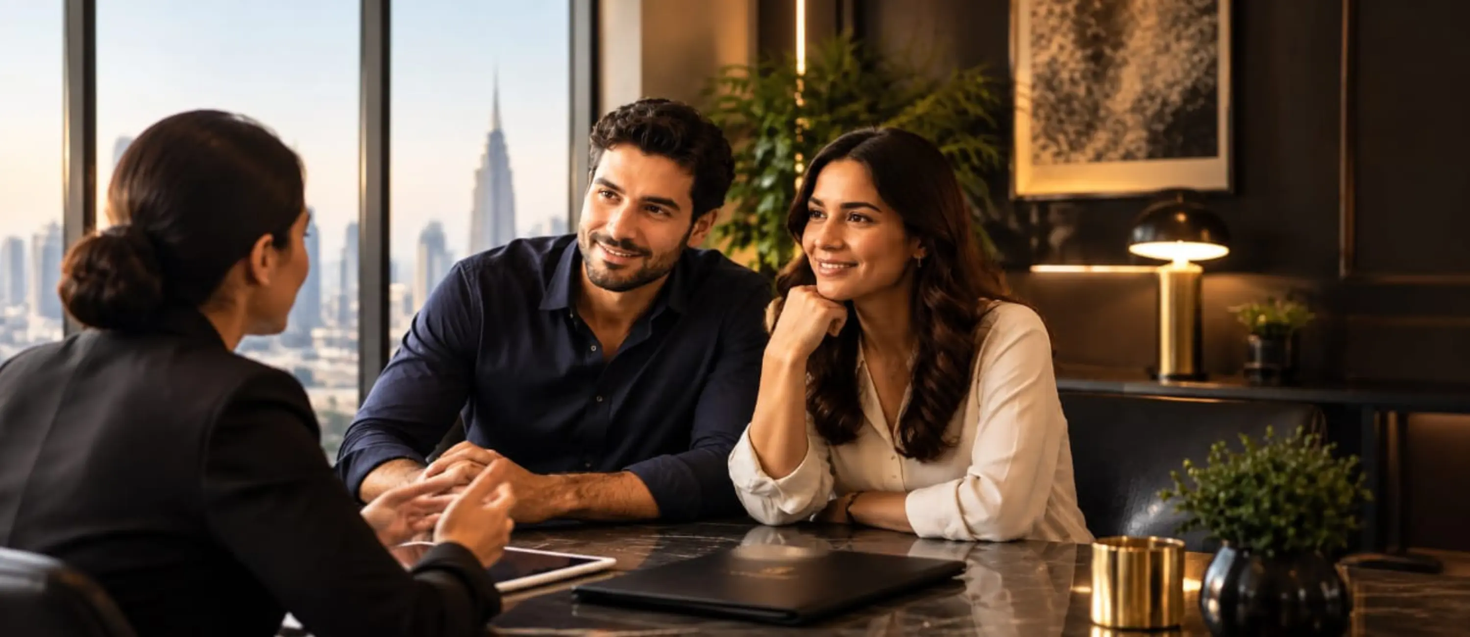 Clients sitting with an advisor before a file is opened